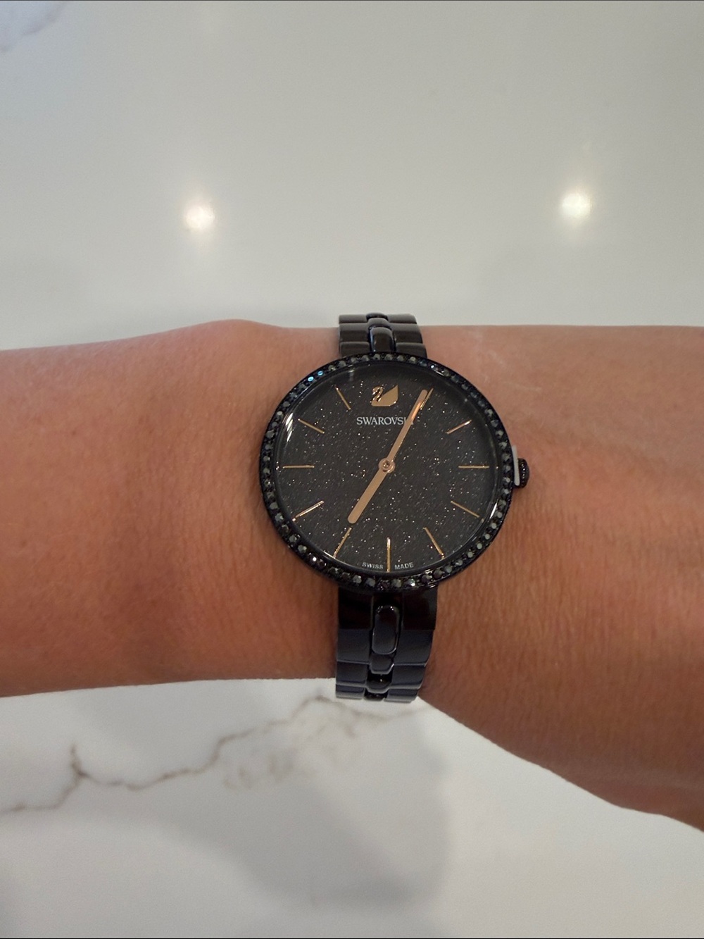 Swarovski Black Stainless Steel Watch
